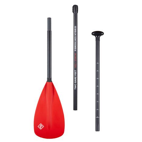 Two Bare Feet 3 Piece Fibreglass Hybrid SUP Paddle - Red £39.99